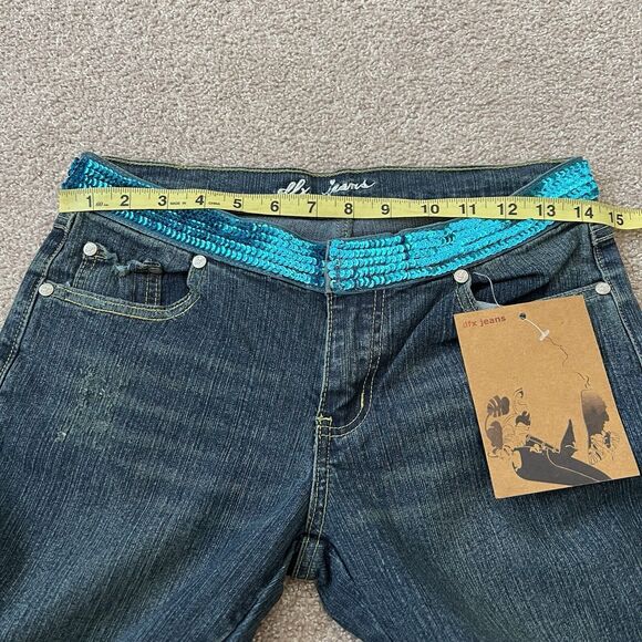 Vintage Y2K Dfx Jeans Sequin Belt Wrap Around Low Rise Wide Leg 7 - Picture 5 of 8